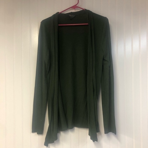 41 Hawthorn Sweaters - Mix by Hawthorne Olive Green Women's Open Front Cardigan Sweater XL